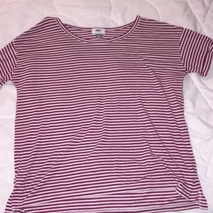 Women’s red and white striped tee